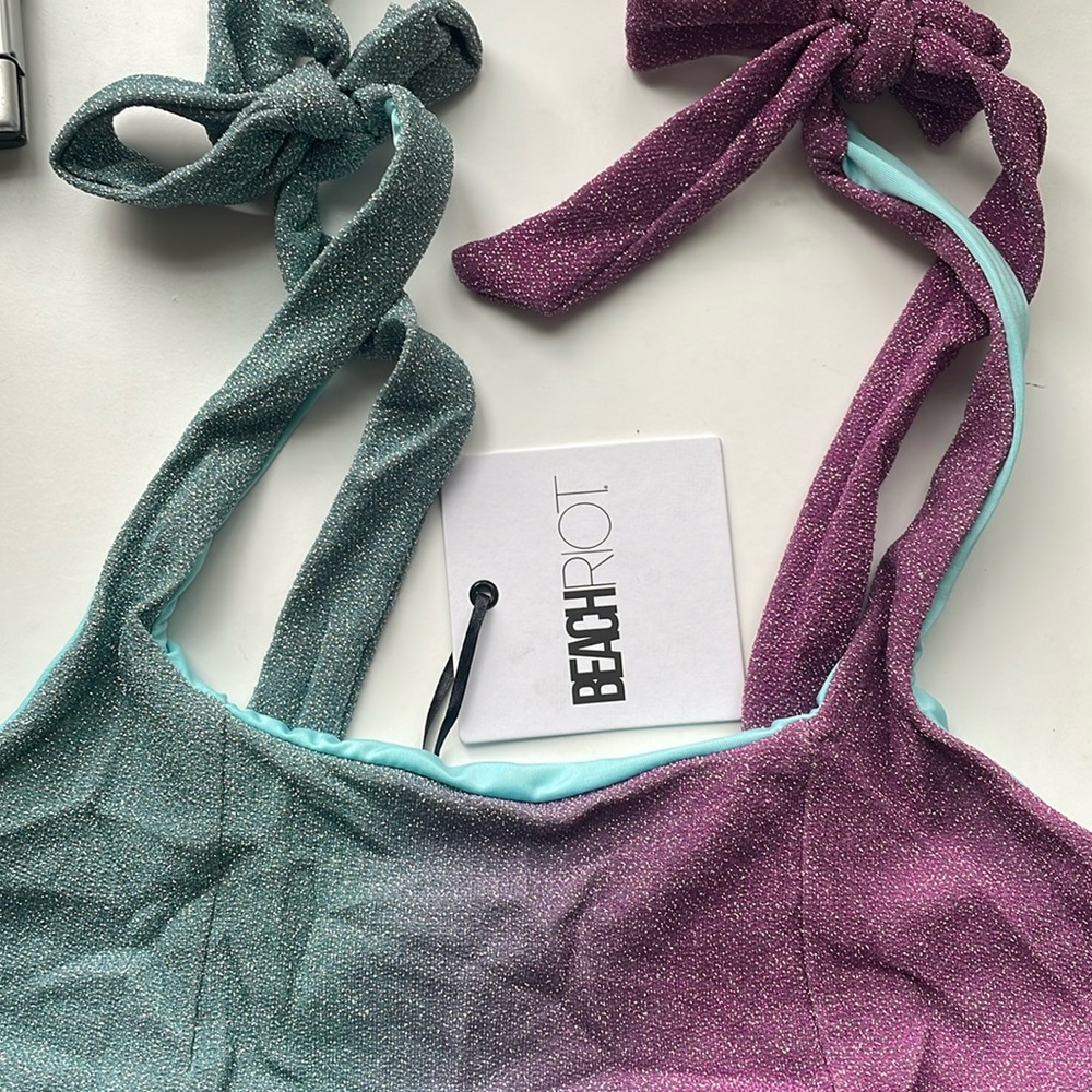 Beach riot ✨✨✨blue and purple shimmer bikini top